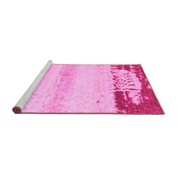Sideview of Machine Washable Abstract Pink Modern Rug, wshabs2558pnk