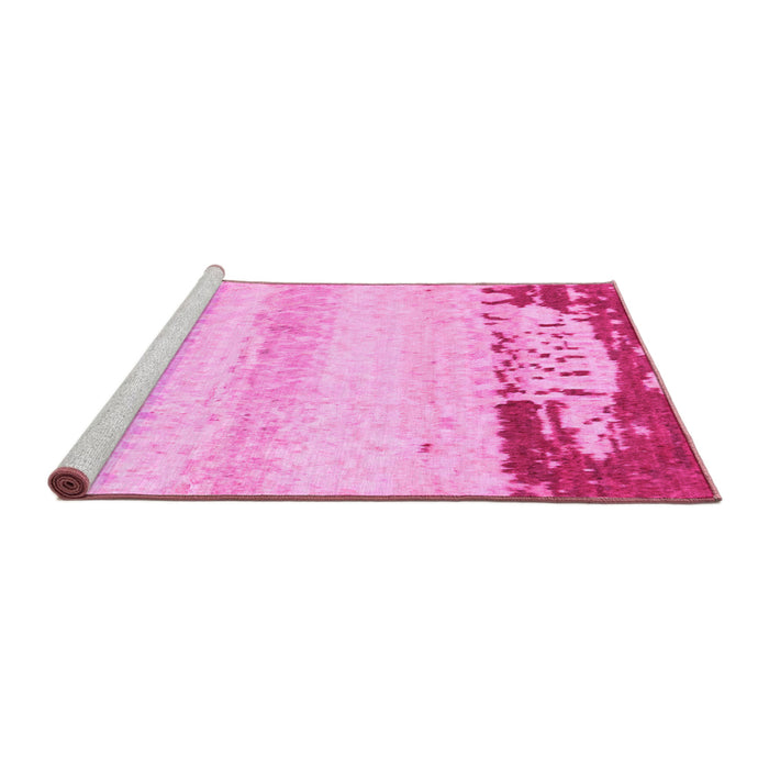 Sideview of Machine Washable Abstract Pink Modern Rug, wshabs2558pnk