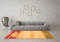 Machine Washable Abstract Orange Modern Rug, wshabs2558org