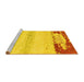 Sideview of Machine Washable Abstract Yellow Modern Rug, wshabs2558yw