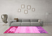 Machine Washable Abstract Pink Modern Rug in a Living Room, wshabs2558pnk