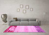 Machine Washable Abstract Pink Modern Rug, wshabs2558pnk