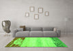 Machine Washable Abstract Green Modern Area Rugs in a Living Room,, wshabs2558grn