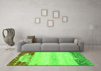 Machine Washable Abstract Green Modern Rug, wshabs2558grn