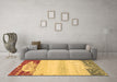 Machine Washable Abstract Brown Modern Rug in a Living Room,, wshabs2558brn