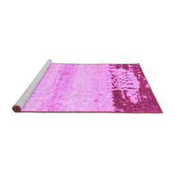 Sideview of Machine Washable Abstract Purple Modern Area Rugs, wshabs2558pur