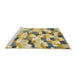 Sideview of Machine Washable Abstract Dark Almond Brown Rug, wshabs2559