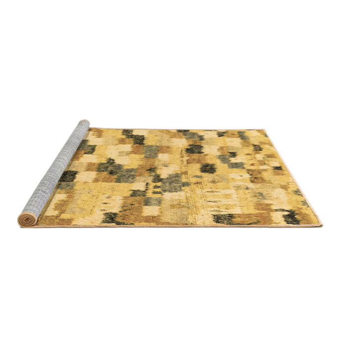 Sideview of Machine Washable Abstract Brown Modern Rug, wshabs2559brn