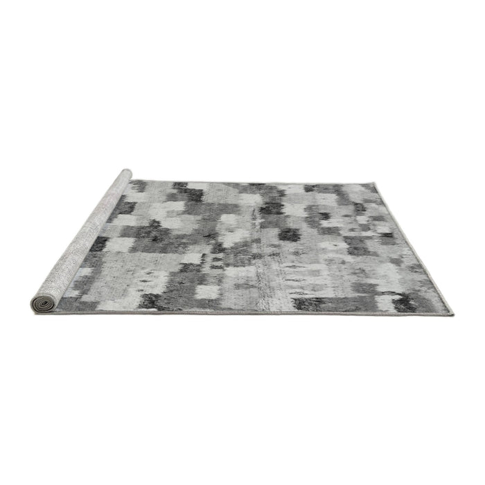 Sideview of Machine Washable Abstract Gray Modern Rug, wshabs2559gry