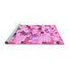 Sideview of Machine Washable Abstract Pink Modern Rug, wshabs2559pnk