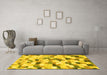 Machine Washable Abstract Yellow Modern Rug in a Living Room, wshabs2559yw