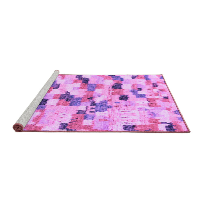 Sideview of Machine Washable Abstract Purple Modern Area Rugs, wshabs2559pur