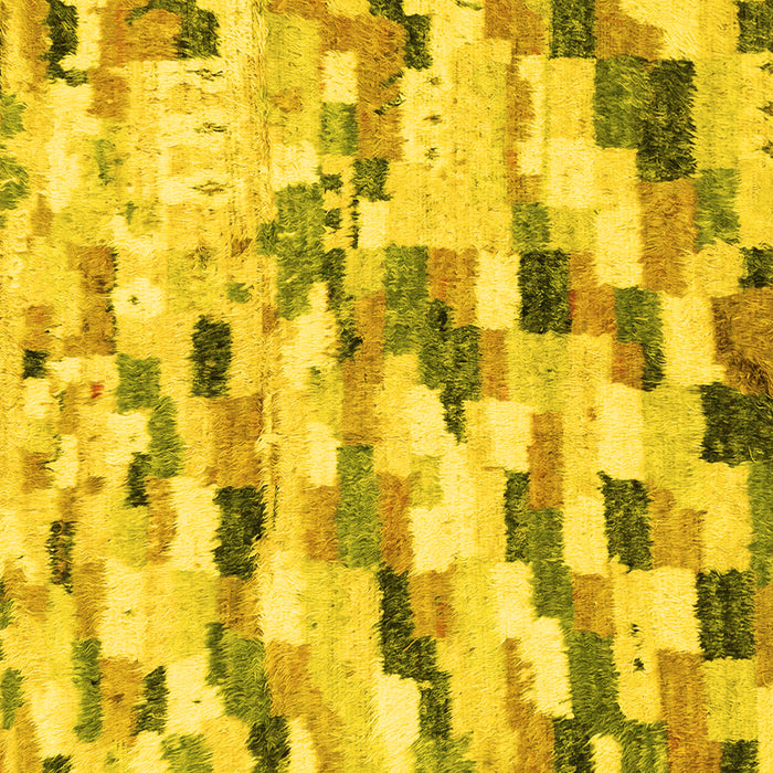 Square Abstract Yellow Modern Rug, abs2559yw