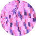 Round Abstract Purple Modern Rug, abs2559pur