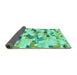 Sideview of Abstract Turquoise Modern Rug, abs2559turq