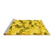 Sideview of Machine Washable Abstract Yellow Modern Rug, wshabs2559yw