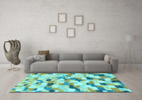 Machine Washable Abstract Light Blue Modern Rug, wshabs2559lblu