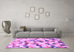 Machine Washable Abstract Purple Modern Area Rugs in a Living Room, wshabs2559pur