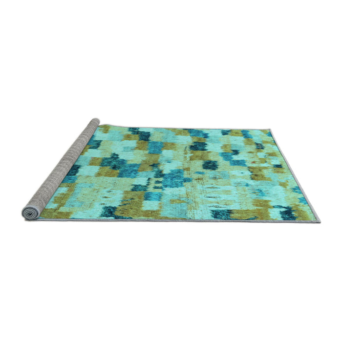 Sideview of Machine Washable Abstract Light Blue Modern Rug, wshabs2559lblu