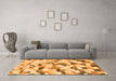 Machine Washable Abstract Orange Modern Area Rugs in a Living Room, wshabs2559org