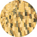 Round Abstract Brown Modern Rug, abs2559brn