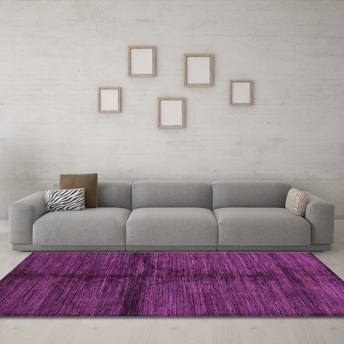 Machine Washable Abstract Purple Modern Area Rugs in a Living Room, wshabs255pur