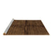 Sideview of Machine Washable Abstract Brown Modern Rug, wshabs255brn