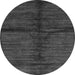 Round Abstract Gray Modern Rug, abs255gry