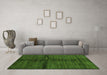 Machine Washable Abstract Green Modern Area Rugs in a Living Room,, wshabs255grn