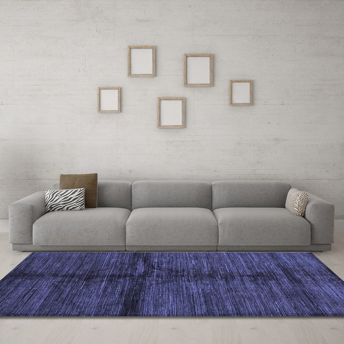 Machine Washable Abstract Blue Modern Rug in a Living Room, wshabs255blu