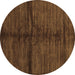 Round Abstract Brown Modern Rug, abs255brn