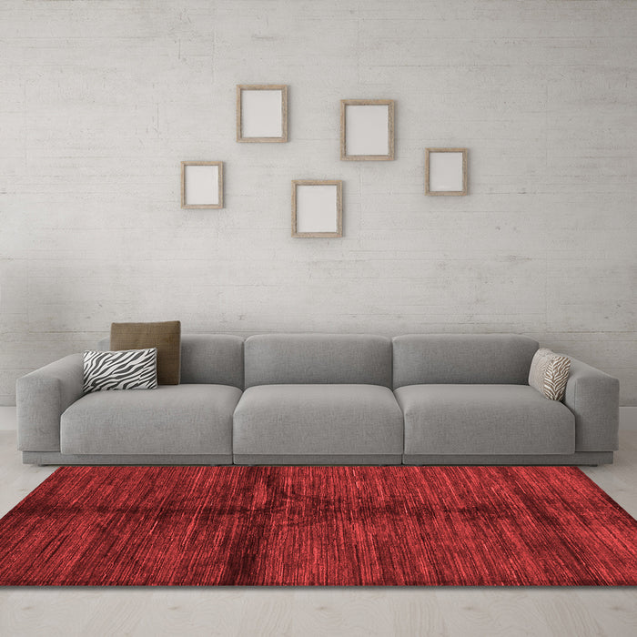 Modern Red Washable Rugs