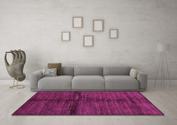 Machine Washable Abstract Pink Modern Rug in a Living Room, wshabs255pnk
