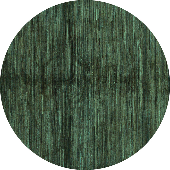 Round Machine Washable Abstract Turquoise Modern Area Rugs, wshabs255turq