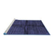 Sideview of Machine Washable Abstract Blue Modern Rug, wshabs255blu