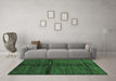 Machine Washable Abstract Emerald Green Modern Area Rugs in a Living Room,, wshabs255emgrn