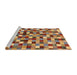 Sideview of Machine Washable Abstract Metallic Gold Rug, wshabs256