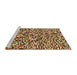 Sideview of Machine Washable Abstract Saddle Brown Rug, wshabs2560