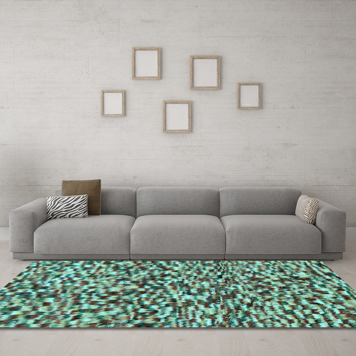 Machine Washable Abstract Light Blue Modern Rug in a Living Room, wshabs2560lblu
