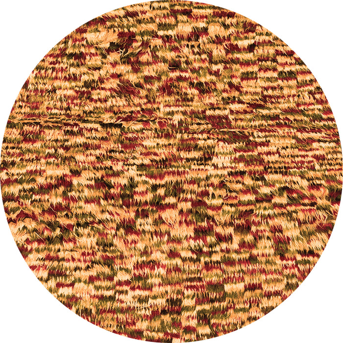 Round Abstract Orange Modern Rug, abs2560org
