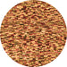 Round Abstract Orange Modern Rug, abs2560org