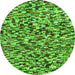 Round Machine Washable Abstract Green Modern Area Rugs, wshabs2560grn