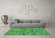 Machine Washable Abstract Emerald Green Modern Area Rugs in a Living Room,, wshabs2560emgrn