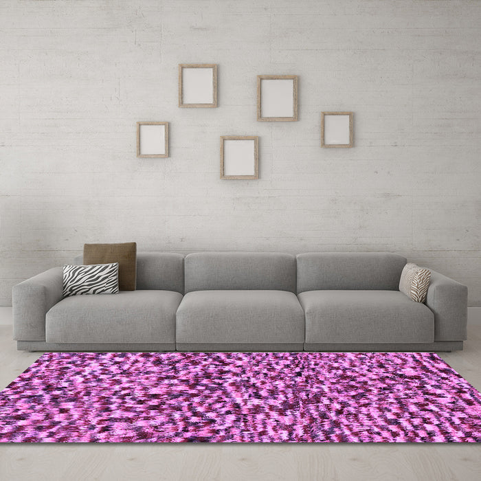 Machine Washable Abstract Purple Modern Area Rugs in a Living Room, wshabs2560pur