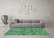 Machine Washable Abstract Turquoise Modern Area Rugs in a Living Room,, wshabs2560turq