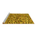 Sideview of Machine Washable Abstract Yellow Modern Rug, wshabs2560yw