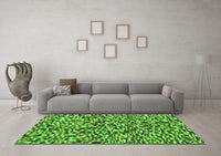 Machine Washable Abstract Green Modern Rug, wshabs2560grn