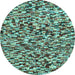 Round Machine Washable Abstract Light Blue Modern Rug, wshabs2560lblu