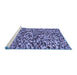 Sideview of Machine Washable Abstract Blue Modern Rug, wshabs2560blu