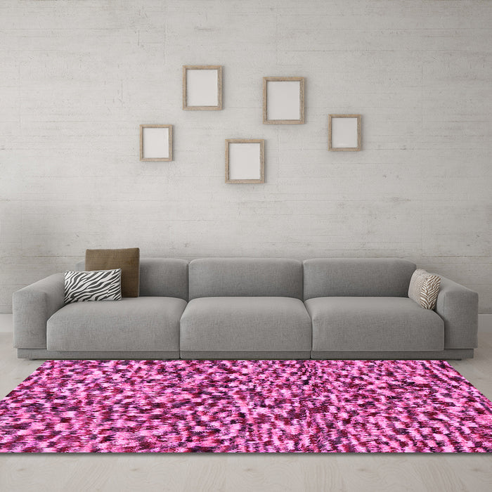 Machine Washable Abstract Pink Modern Rug in a Living Room, wshabs2560pnk